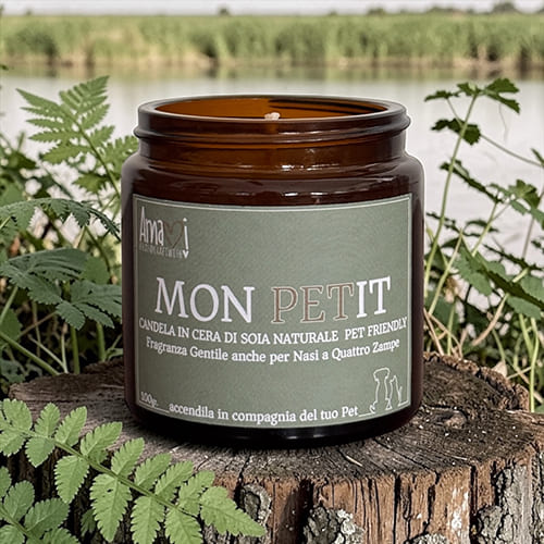 Candela naturale in cera di soia pet friendly Amamishop