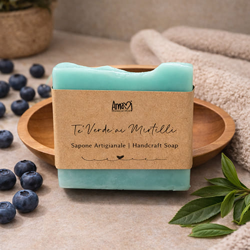 Sapone Artigianale Tè Verde ai Mirtilli