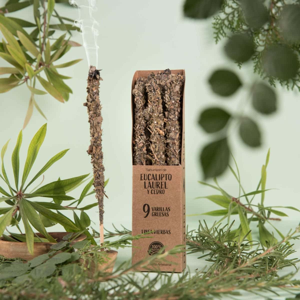 Incenso Naturale Botanico Eucalipto Cedro e Alloro - Amami Arredo Olfattivo