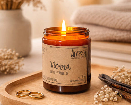 Candela artigianale in cera di soia Amamishop